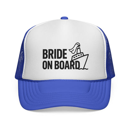 Bride On Board Trucker Hat – Funny Bachelorette Party Hat for Cruises, Beach Trips & Bridal Crews