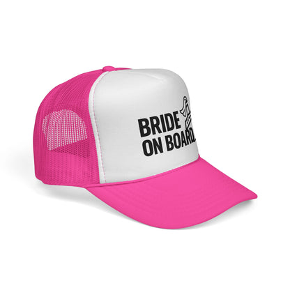 Bride On Board Trucker Hat – Funny Bachelorette Party Hat for Cruises, Beach Trips & Bridal Crews