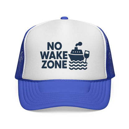 No Wake Zone Trucker Hat – Funny Cruise & Vacation Hat, Sleepy Vibes, Beach or Boat Day Must-Have