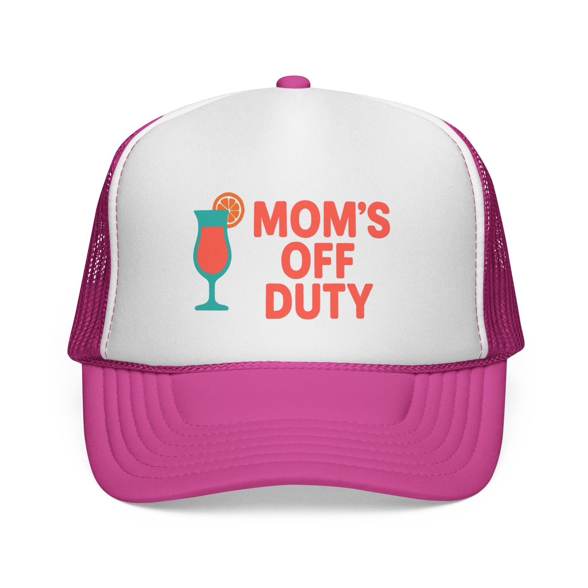 Mom's Off Duty Hat - Green - Back View - Mesh Back Snapback