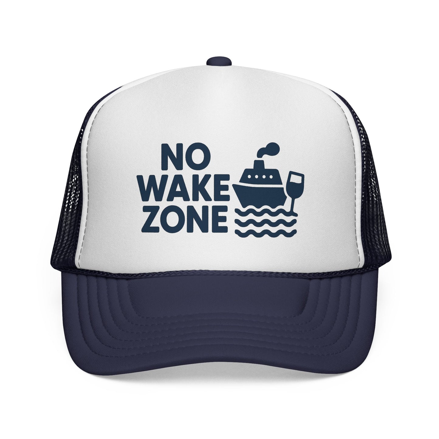 No Wake Zone Trucker Hat – Funny Cruise & Vacation Hat, Sleepy Vibes, Beach or Boat Day Must-Have