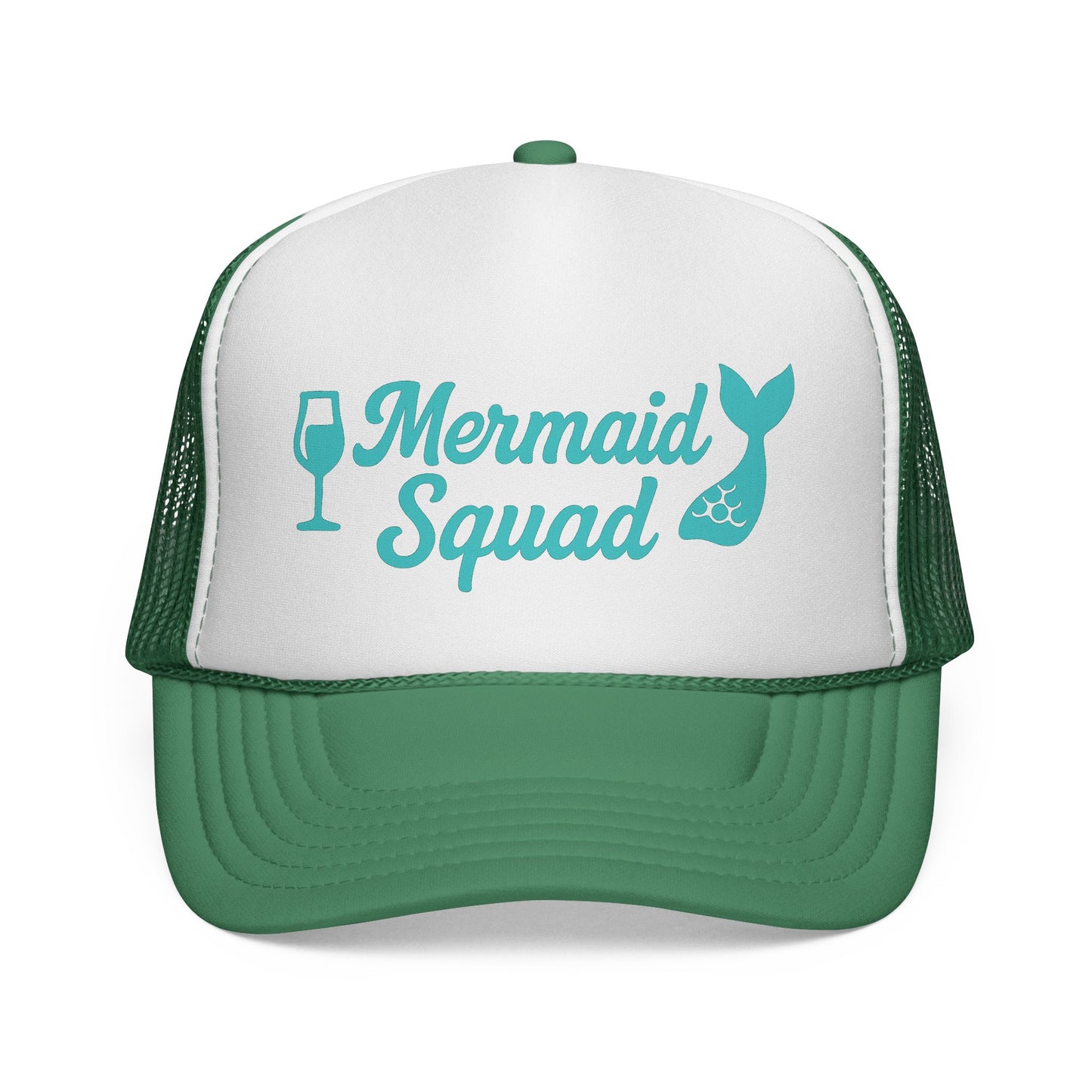 Mermaid Squad Trucker Hat – Teal Beach Hat for Women, Cruise Crew Must-Have, Girls Trip or Bachelorette Gift