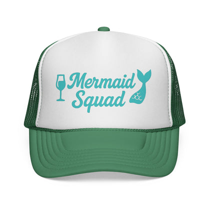 Mermaid Squad Trucker Hat – Teal Beach Hat for Women, Cruise Crew Must-Have, Girls Trip or Bachelorette Gift