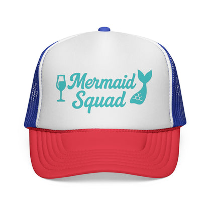 Mermaid Squad Trucker Hat – Teal Beach Hat for Women, Cruise Crew Must-Have, Girls Trip or Bachelorette Gift