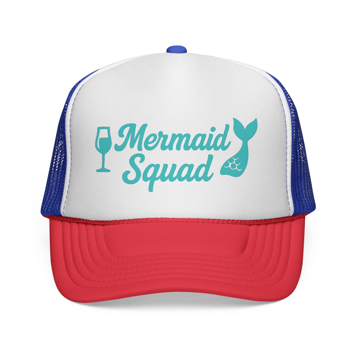 Mermaid Squad Trucker Hat – Teal Beach Hat for Women, Cruise Crew Must-Have, Girls Trip or Bachelorette Gift