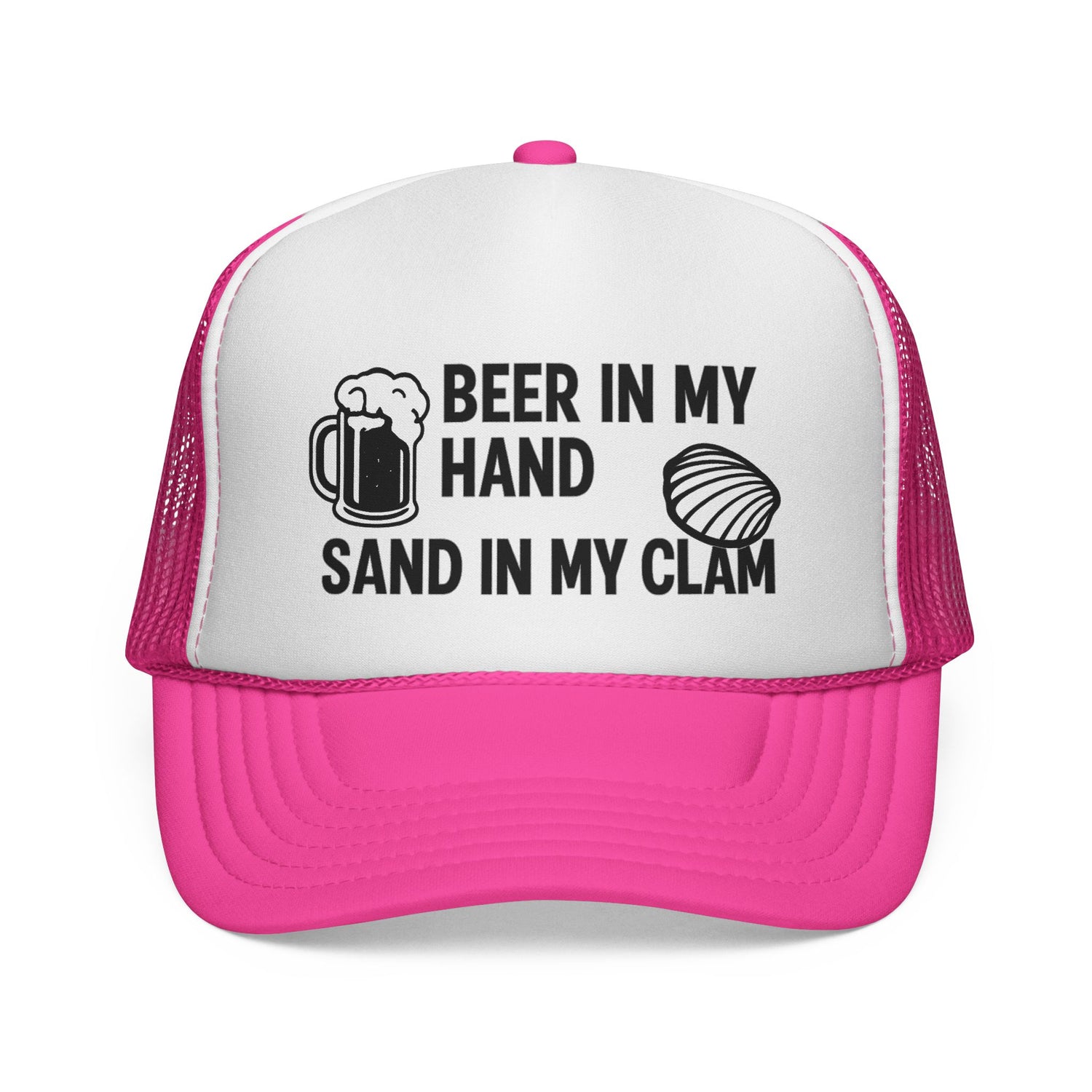 Beer in My Hand, Sand in My Clam Hat - Detail View - Fun Cruise & Beach Hat
