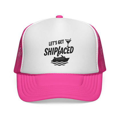 Let’s Get Shipfaced Trucker Hat – Funny Cruise Hat for Women, Nautical Party Cap, Girls Trip Must-Have