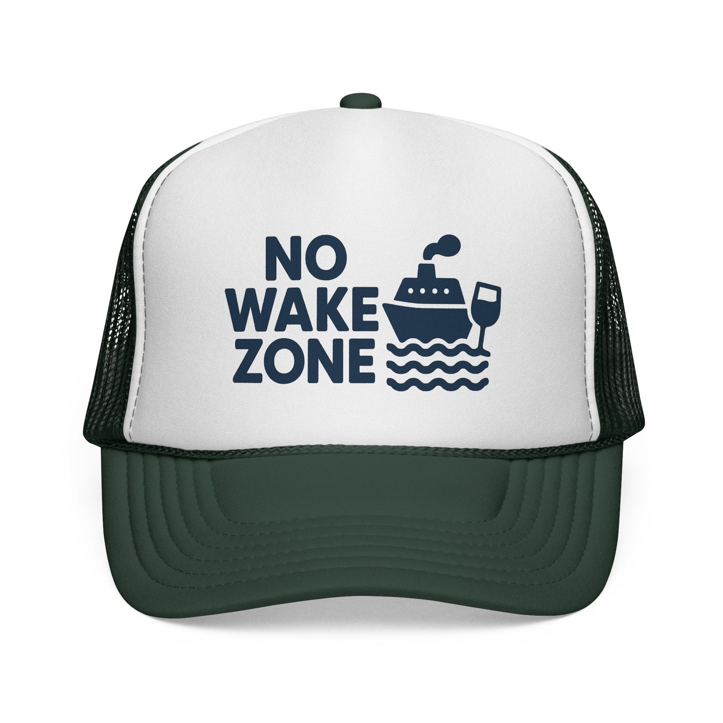 No Wake Zone Trucker Hat – Funny Cruise & Vacation Hat, Sleepy Vibes, Beach or Boat Day Must-Have