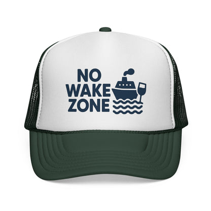 No Wake Zone Trucker Hat – Funny Cruise & Vacation Hat, Sleepy Vibes, Beach or Boat Day Must-Have
