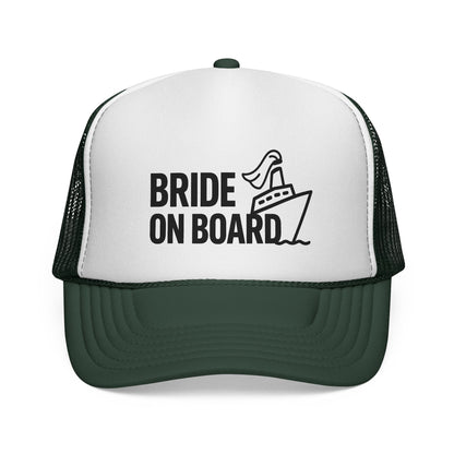 Bride On Board Trucker Hat – Funny Bachelorette Party Hat for Cruises, Beach Trips & Bridal Crews