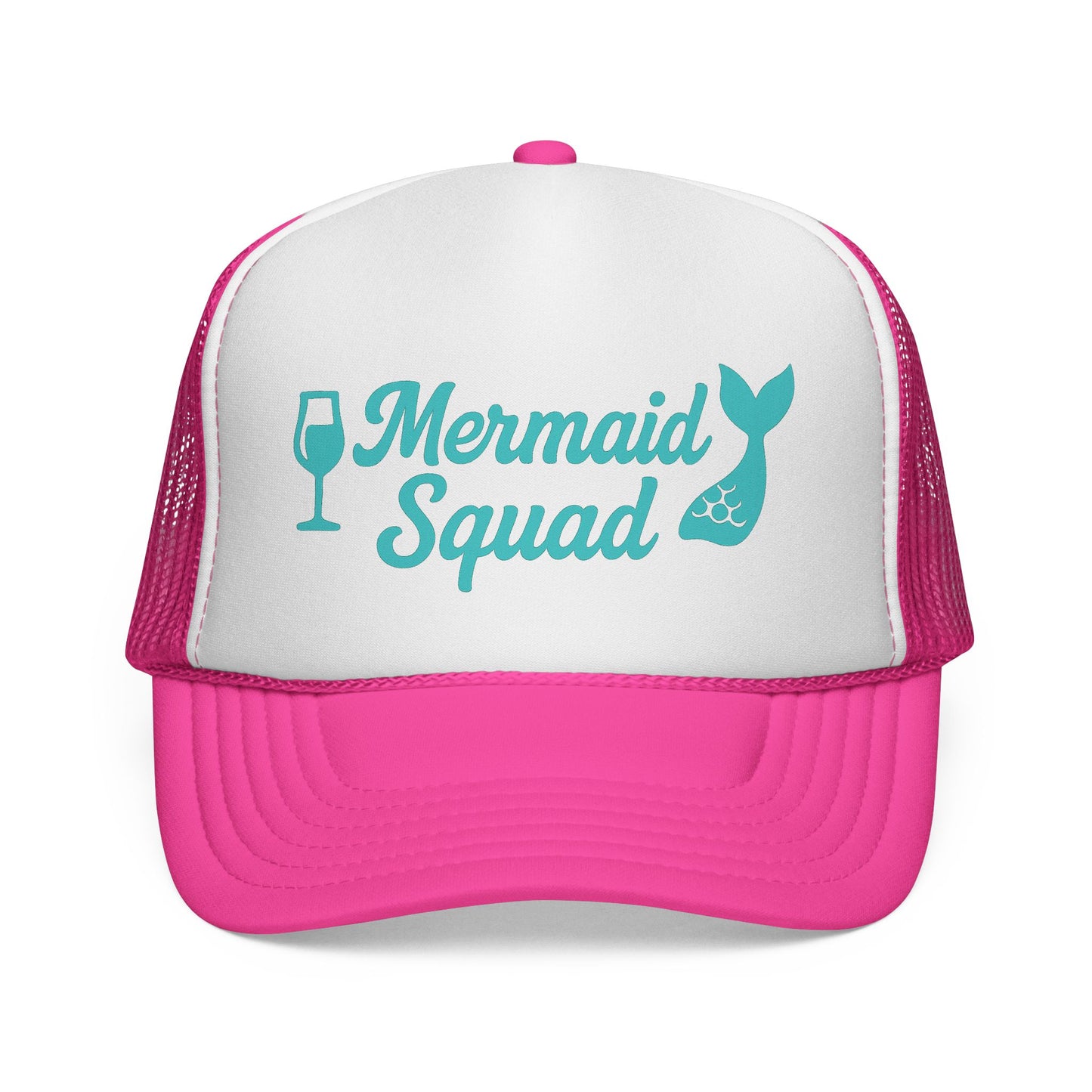 Mermaid Squad Trucker Hat – Teal Beach Hat for Women, Cruise Crew Must-Have, Girls Trip or Bachelorette Gift
