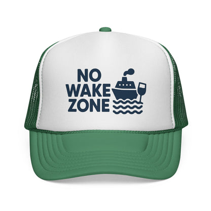 No Wake Zone Trucker Hat – Funny Cruise & Vacation Hat, Sleepy Vibes, Beach or Boat Day Must-Have