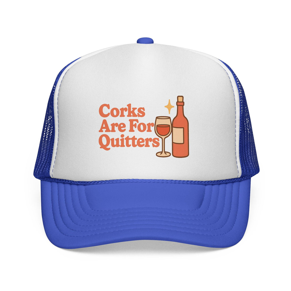 Royal Corks Are For Quitters Hat, front view of the printed panel