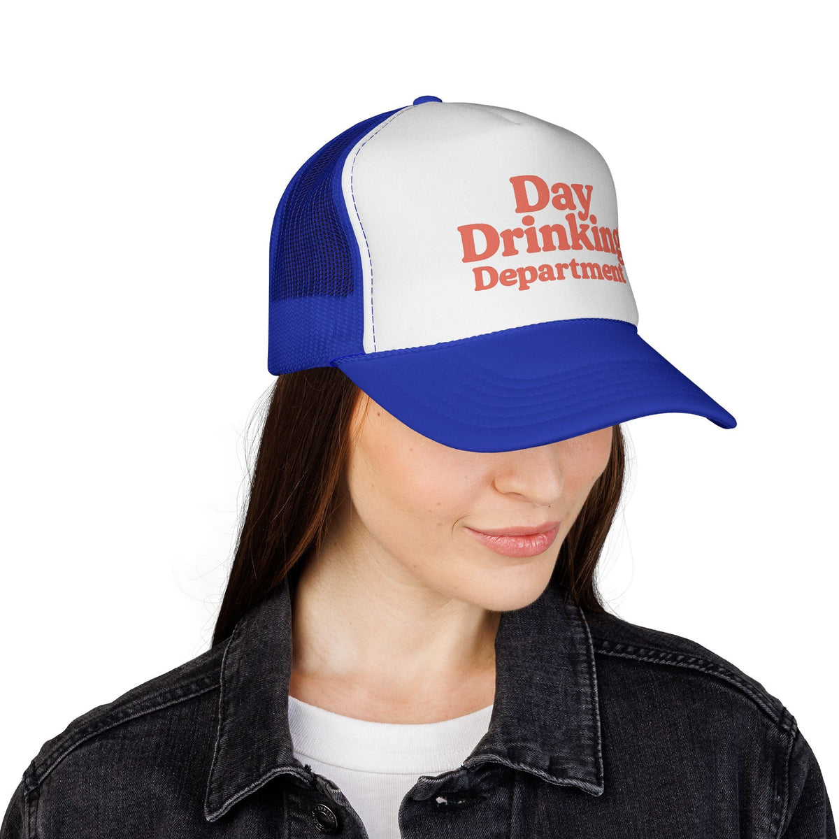 Day Drinking Department Trucker Hat - Detail View - Perfect for Beach & Vacation