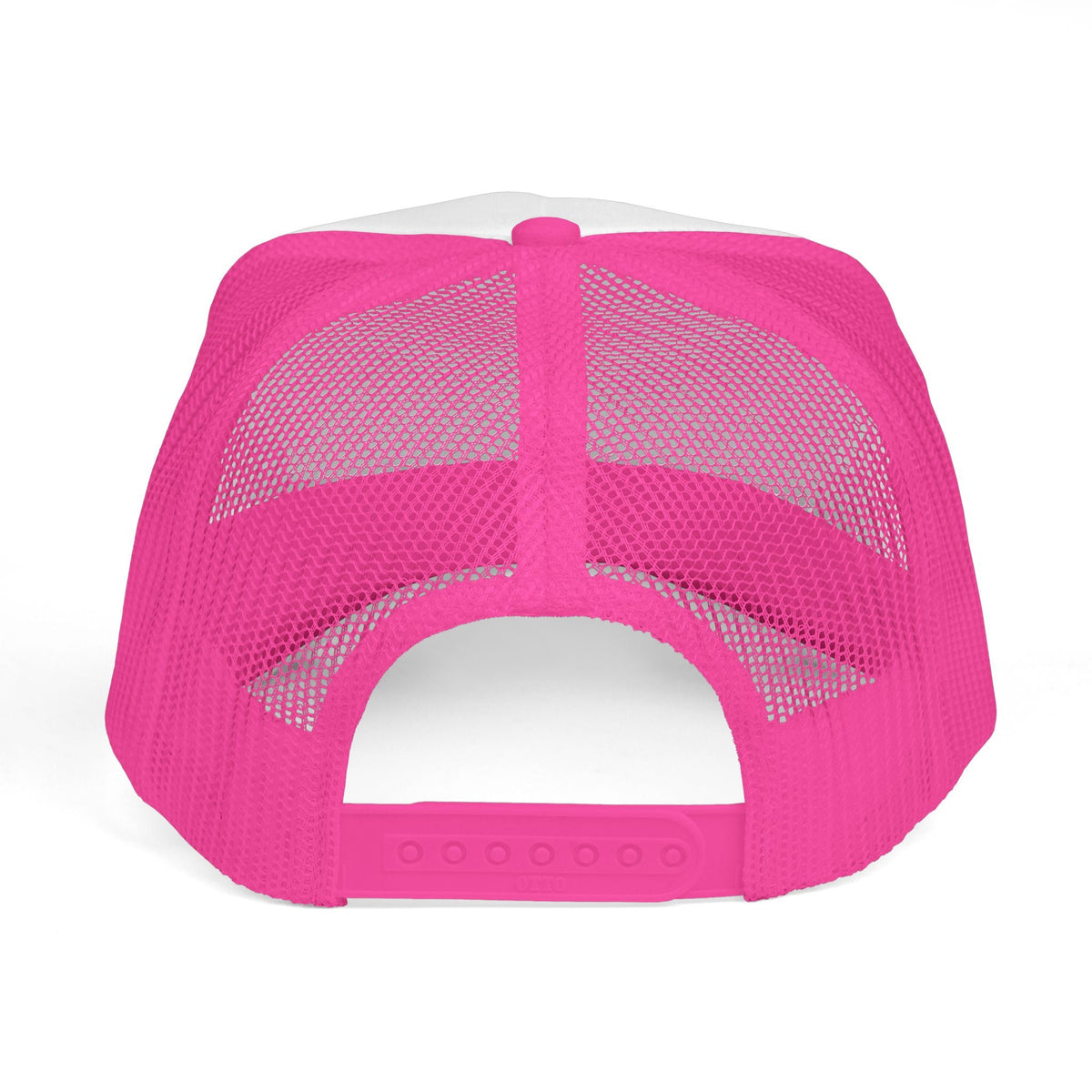 Pink Let’s Get Shipfaced Hat, back view with mesh panels and adjustable snapback