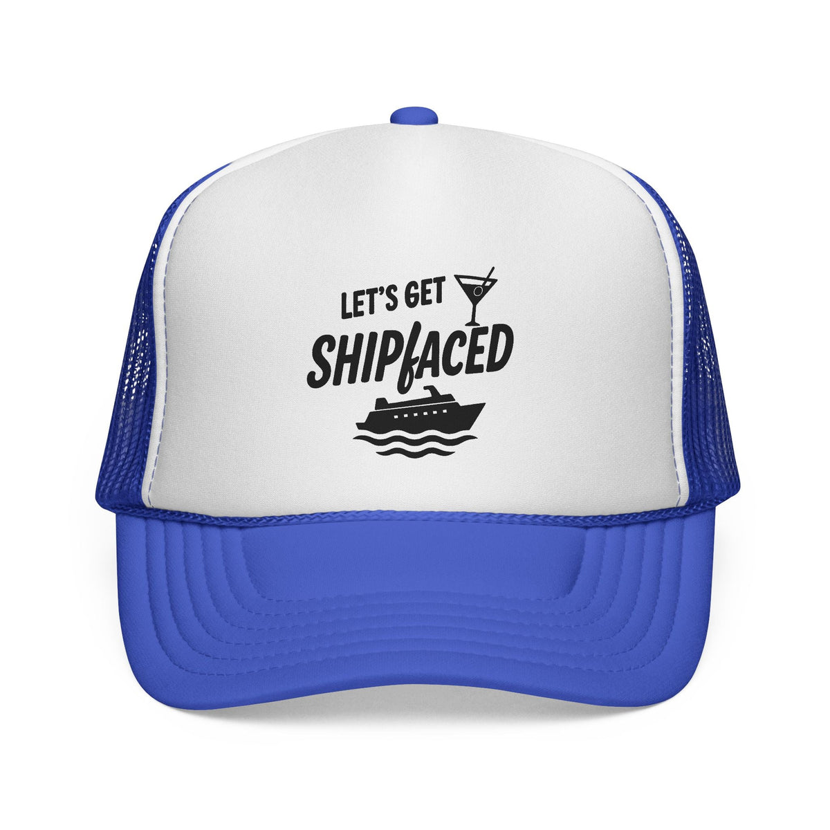 Royal Let’s Get Shipfaced Hat, front view of the printed panel