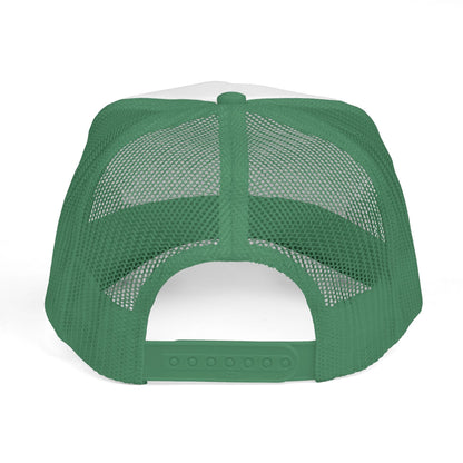 Green Let’s Get Shipfaced Hat, back view with mesh panels and adjustable snapback