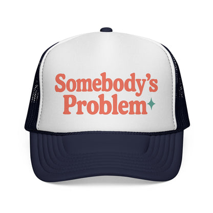 Dark Navy Somebody's Problem Hat, front view of the printed panel